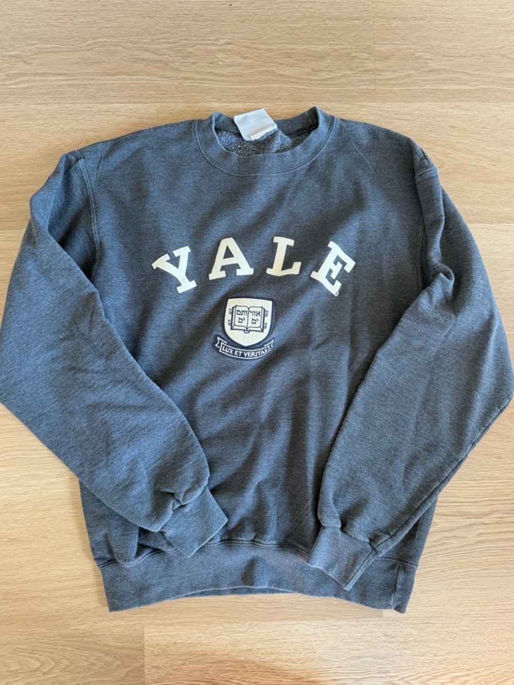 Champion Yale Dark Gray Crewneck Sweatshirt with White Lettering